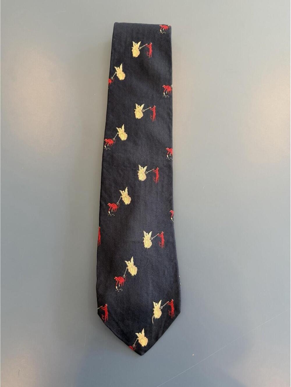 Vintage Paul Stuart Tie With Angel And Devil Rare Design
